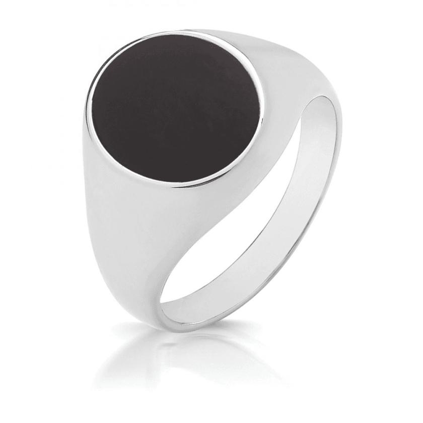 Rings | Mens Small Triple Plated Oval Black Onyx Signet Ring Jewellery Type Mens