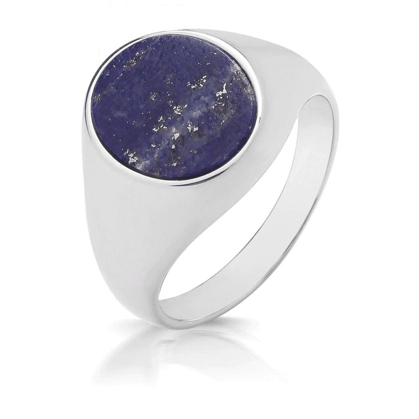 Rings | Mens Small Triple Plated Oval Lapis Signet Ring Jewellery Type Mens