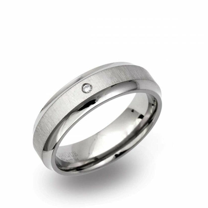 Rings | Mens Titanium 0.02ct Diamond Set 6mm Band Ring Jewellery Type Mens