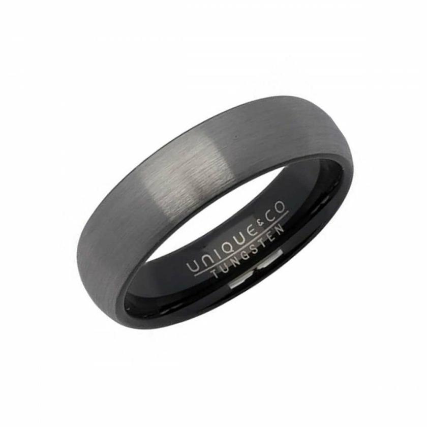 Rings | Mens Tungsten 6mm Court Inner Black Finish Ring Jewellery Type Mens