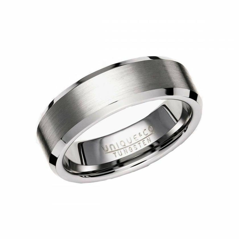 Rings | Mens Tungsten Carbide Bevelled Edge 7mm Ring Jewellery Type Mens