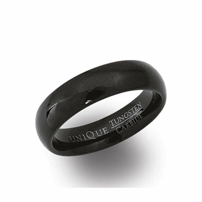 Rings | Mens Tungsten Carbide Black IP Plated 6mm Ring Jewellery Type Mens