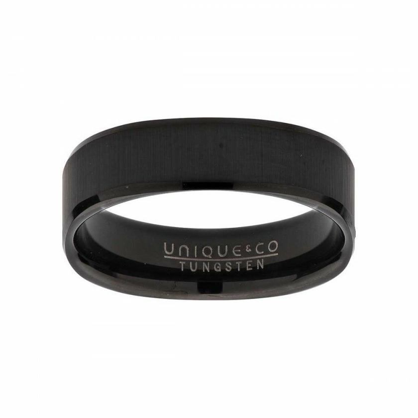 Rings | Mens Tungsten Carbide Black IP Plated 6mm Square Ring Jewellery Type Mens