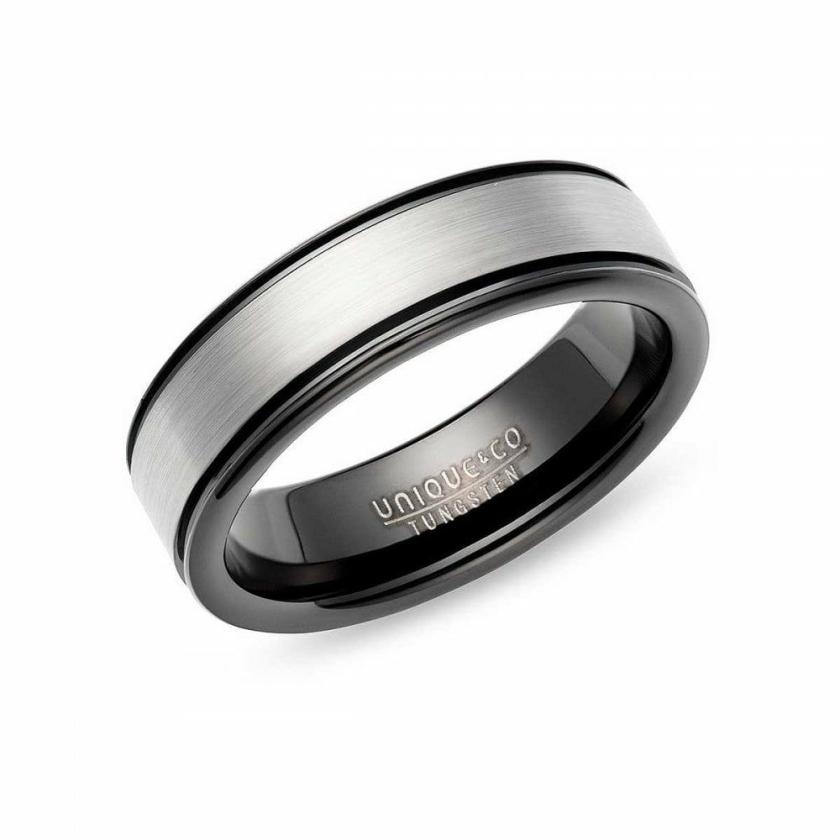 Rings | Mens Tungsten Carbide Black IP Plated 7mm Ring Jewellery Type Mens