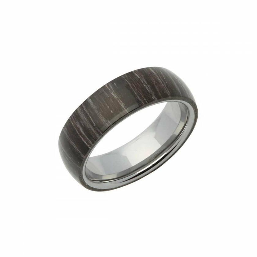 Rings | Mens Tungsten Carbide Black Sandal Wood Inlay 7mm Ring Jewellery Type Mens