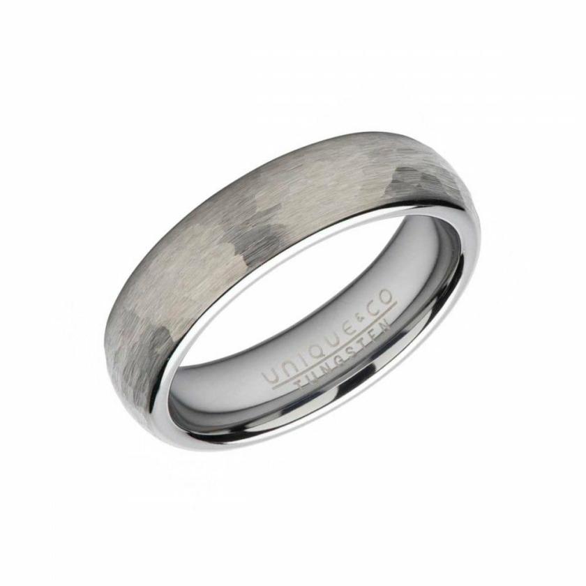 Rings | Mens Tungsten Hammered 6mm Band Ring Jewellery Type Mens