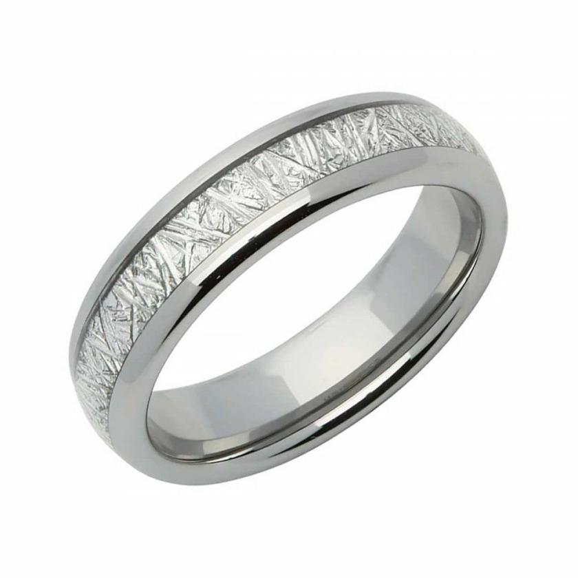 Rings | Mens Tungsten Meteorite Paper Inlay 6mm Band Ring Jewellery Type Mens