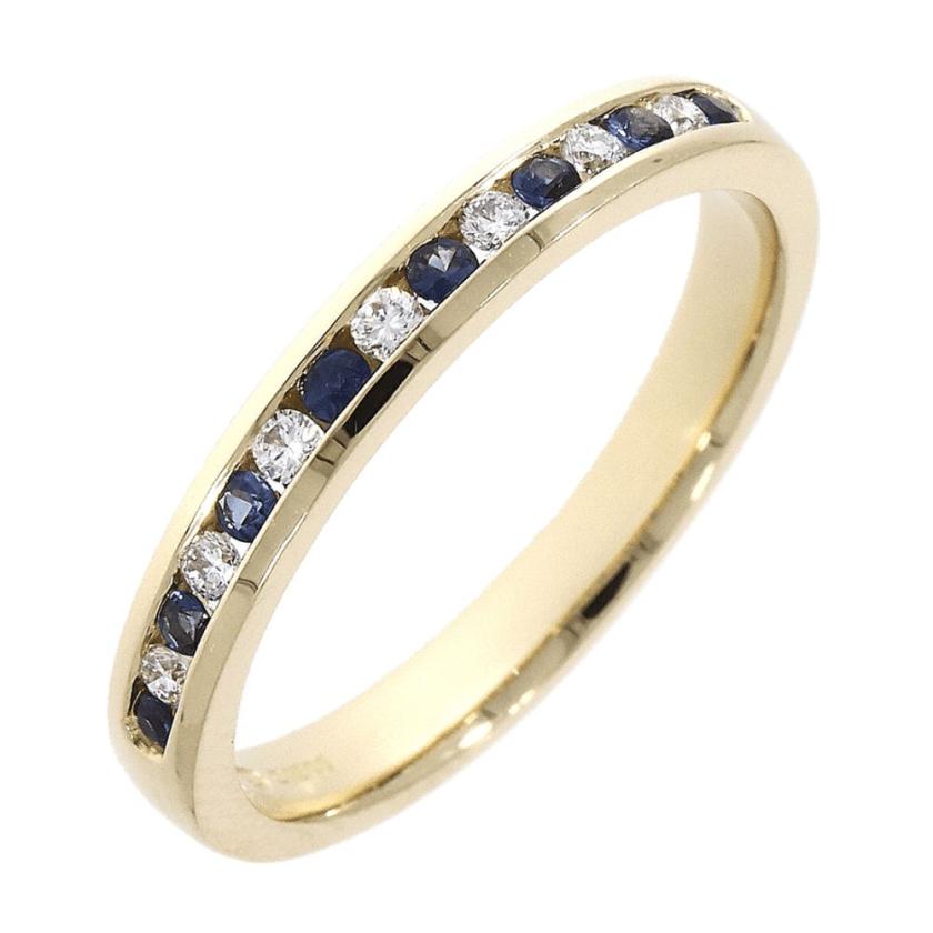 Rings | Womens 18ct Channel Set 0.16ct Sapphire & 0.10ct Diamond Ring 18ct Yellow Gold Rings