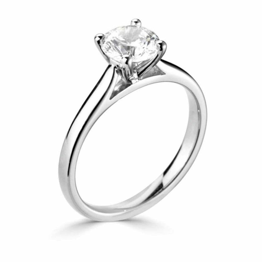 Rings | Womens 18ct White Gold .25ct Round Brilliant Diamond Ring, GIA Certified 18ct White Gold Rings