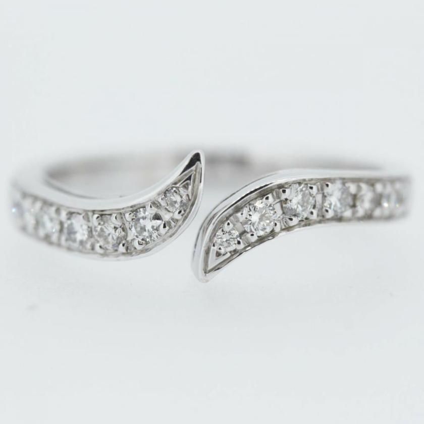 Rings | Womens 18ct White Gold Curved Diamond Ring 18ct White Gold Rings