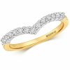 Rings | Womens 9ct Gold 0.25ct Diamond Set Wishbone Ring 9ct White Gold Rings