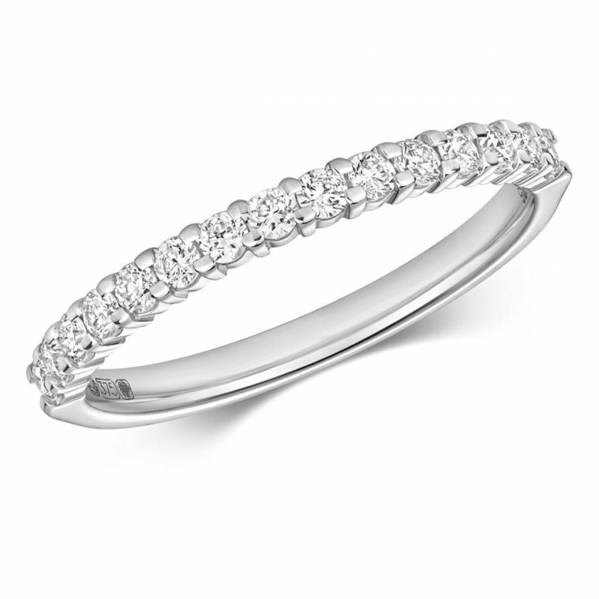 Rings | Womens 9ct Gold 0.33ct Half Diamond Eternity Ring 9ct White Gold Rings