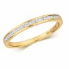 Rings | Womens 9ct Gold Channel Set 0.15ct Half Eternity Ring 9ct Yellow Gold Rings