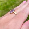 Rings | Womens 9ct Gold Diamond and Amethyst Oval Ring 9ct Yellow Gold Rings