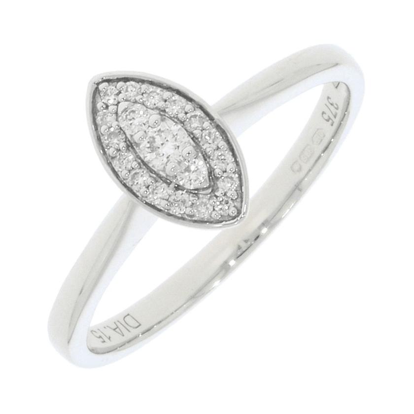 Rings | Womens 9ct White Gold 0.15ct Marquise Diamond Ring – Size O’ 9ct White Gold Rings