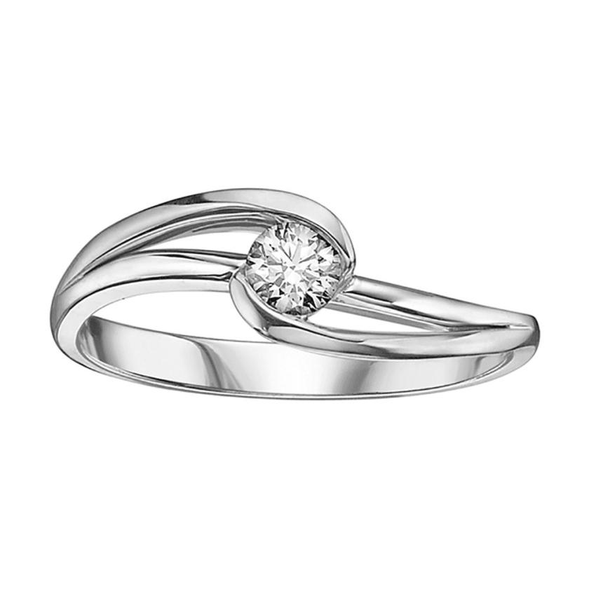 Rings | Womens 9ct White Gold 0.23ct Diamond Twist Ring 9ct White Gold Rings