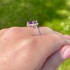 Rings | Womens 9ct White Gold Diamond and Amethyst Traingular Ring 9ct White Gold Rings