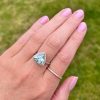 Rings | Womens 9ct White Gold Diamond and Blue Topaz Triangular Ring 9ct White Gold Rings