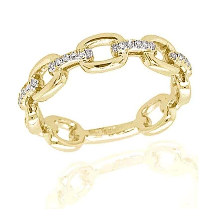 Rings | Womens 9ct Yellow & White Gold Diamond Alternating Ring 9ct Yellow Gold Rings