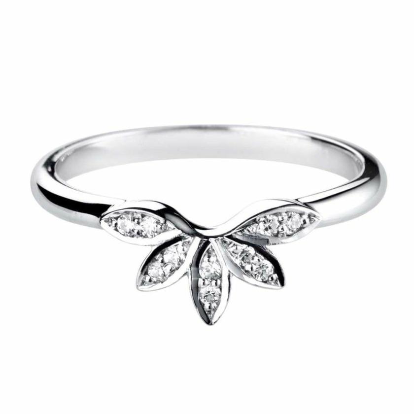 Rings | Womens Floral Inspired Diamond Set Shaped Wedding Band Diamond Jewellery Rings