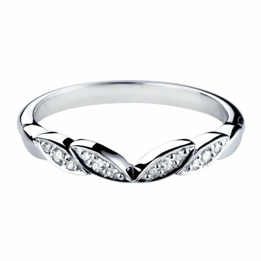 Rings | Womens Floral-Inspired V Silhouette Diamond Shaped Band Diamond Jewellery Rings