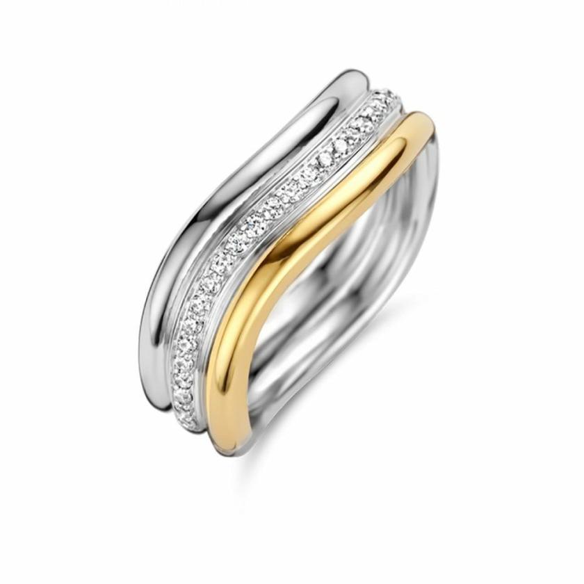 Rings | Womens Ladies Gold-Plated Silver Milano Ring Crystal Jewellery Rings