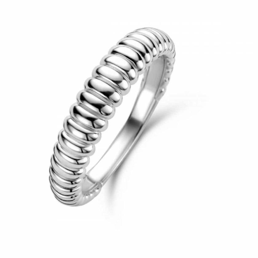 Rings | Womens Ladies Iconic Ribbed Sterling Silver Structured Band Ring Jewellery Type Rings