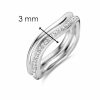 Rings | Womens Ladies Rhodium Plated 2 Band Silver Milano Ring Jewellery Type Rings