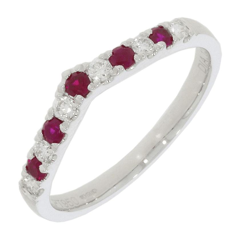 Rings | Womens Platinum Ruby & Diamond Wishbone Ring Diamond Jewellery Rings