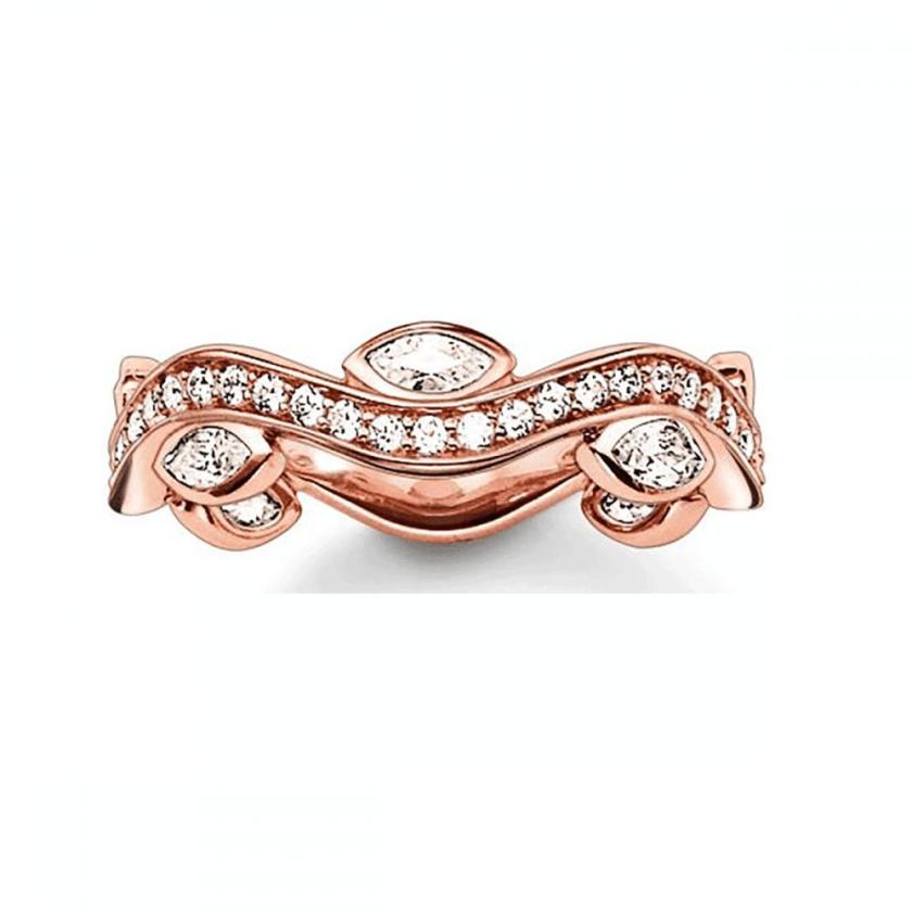 Rings | Womens Rose Gold Plated Wave Ring Jewellery Type Rings