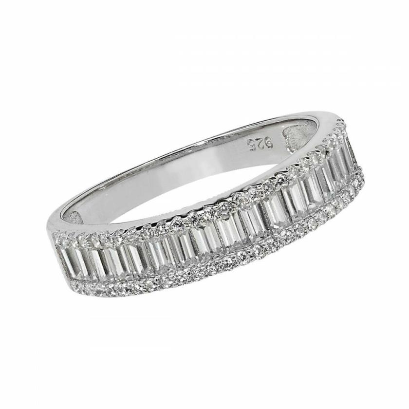 Rings | Womens Silver Baguette Cut Eternity Ring Jewellery Type Rings