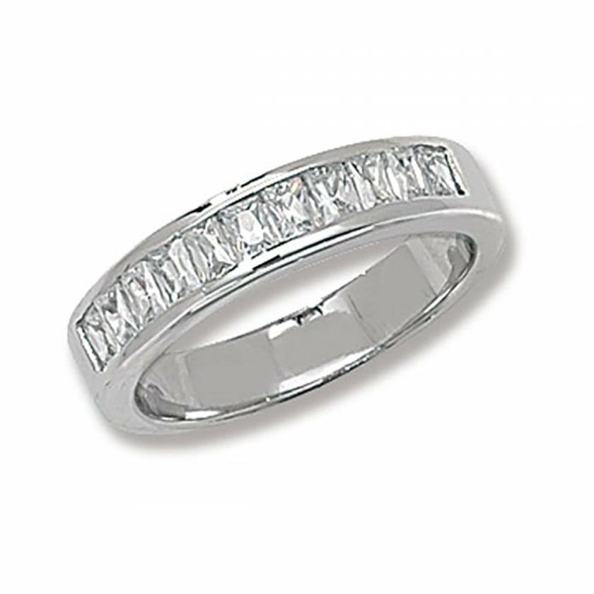 Rings | Womens Silver Baguette Eternity Ring Jewellery Type Rings