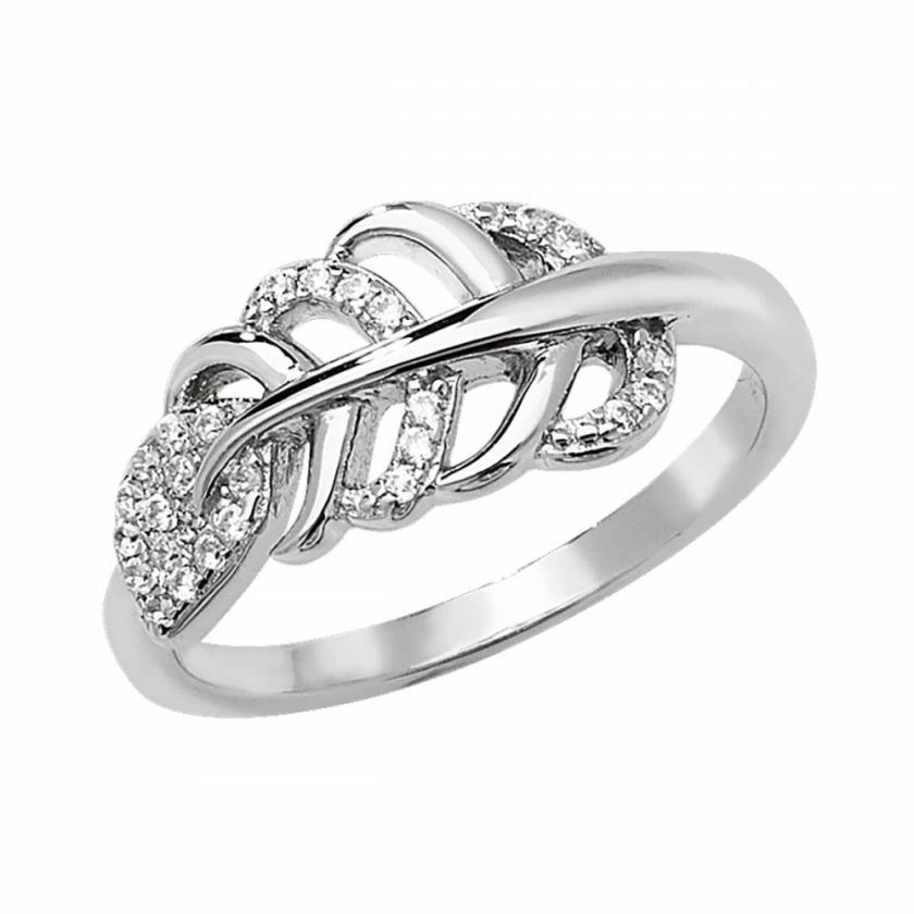 Rings | Womens Silver Stone Set Leaf Ring Jewellery Type Rings