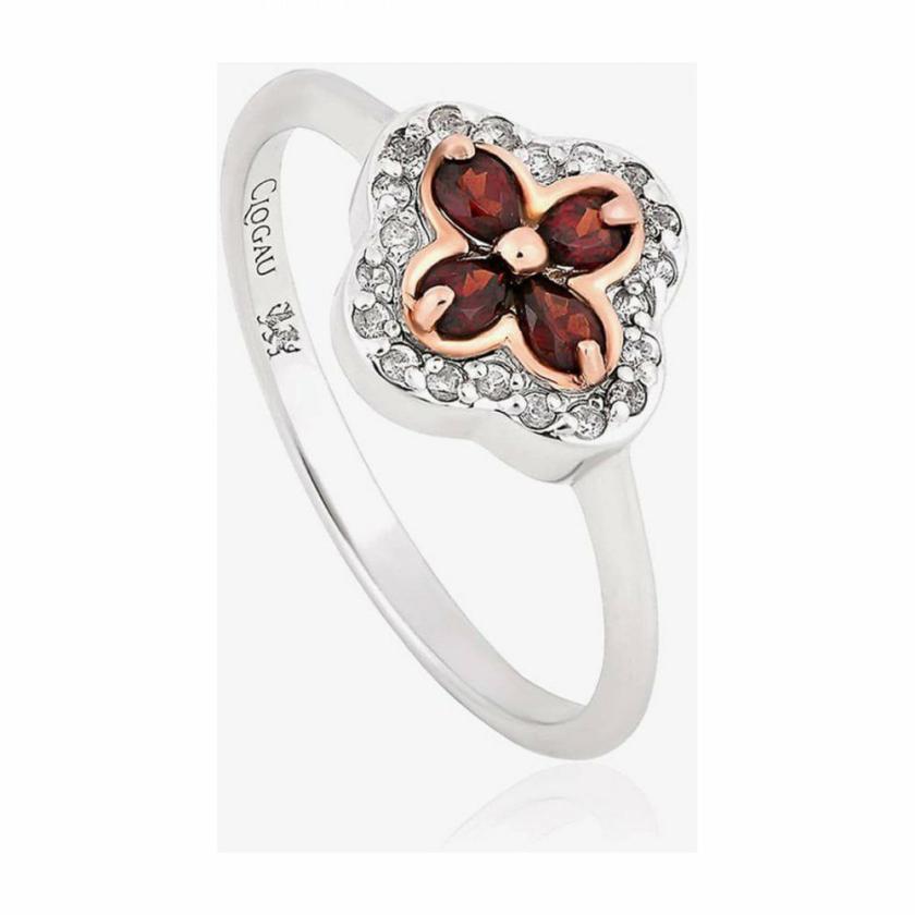 Rings | Womens Tudor Court Red Garnet Flower Ring – Size M 9ct Rose Gold Rings