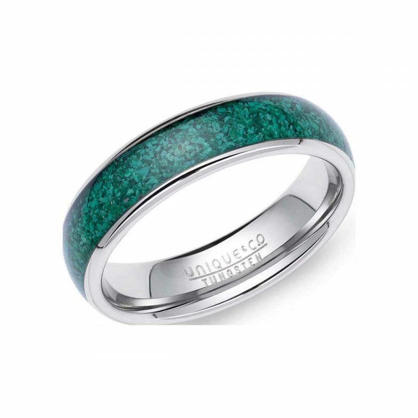 Rings | Womens Tungsten Carbide Green Malachite Inlay 6mm Ring Jewellery Type Rings