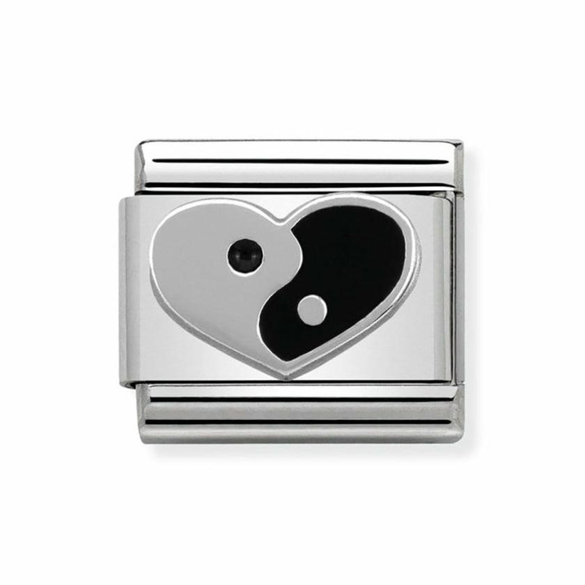 Beads & Charms | Mens/Womens CLASSIC Silvershine Ying Yang Heart Charm Beads & Charms Beads & Charms