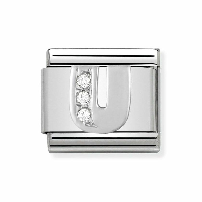 Beads & Charms | Womens CLASSIC Silvershine Sparkly Letter ‘U’ Charm Beads & Charms Beads & Charms