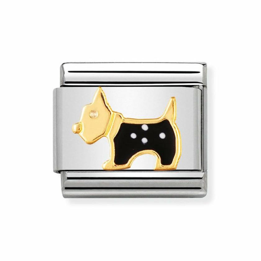 Beads & Charms | Womens CLASSIC Gold Black Enamel Terrier Charm 18ct Yellow Gold Beads & Charms