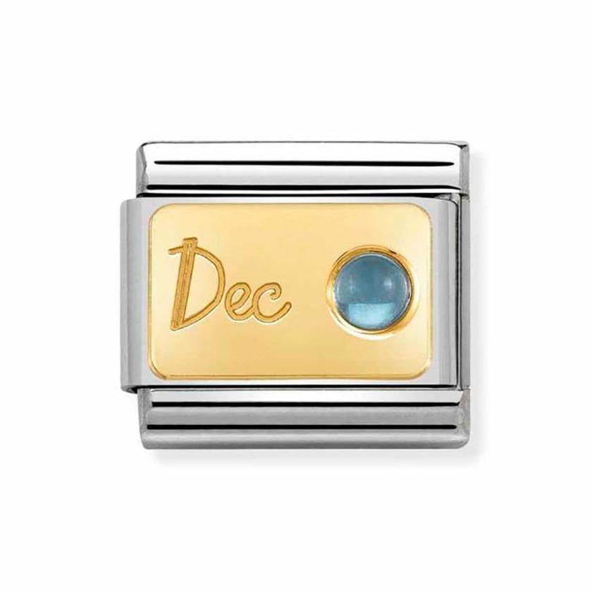 Beads & Charms | Womens CLASSIC Gold December Birthstone Charm (Light Blue Topaz) 18ct Yellow Gold Beads & Charms