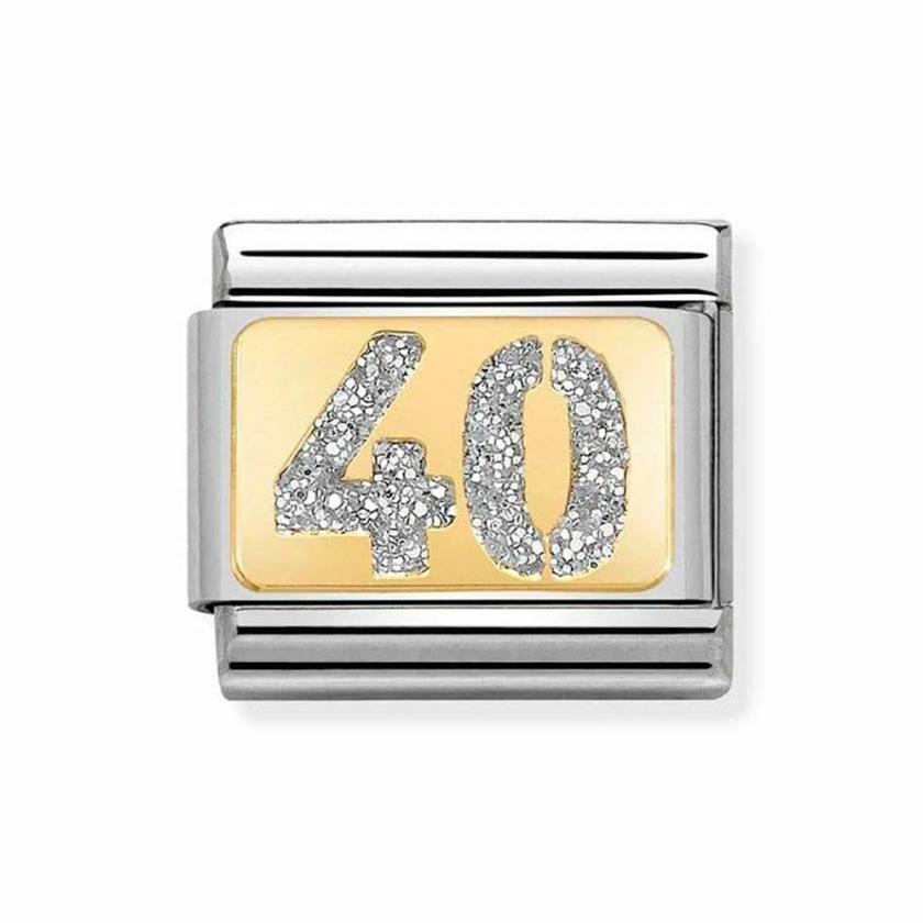 Beads & Charms | Womens CLASSIC Gold Glitter Number ’40’ Charm 18ct Yellow Gold Beads & Charms