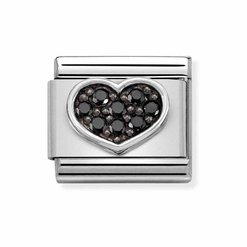 Beads & Charms | Womens CLASSIC Silvershine Black Heart Charm Beads & Charms Beads & Charms