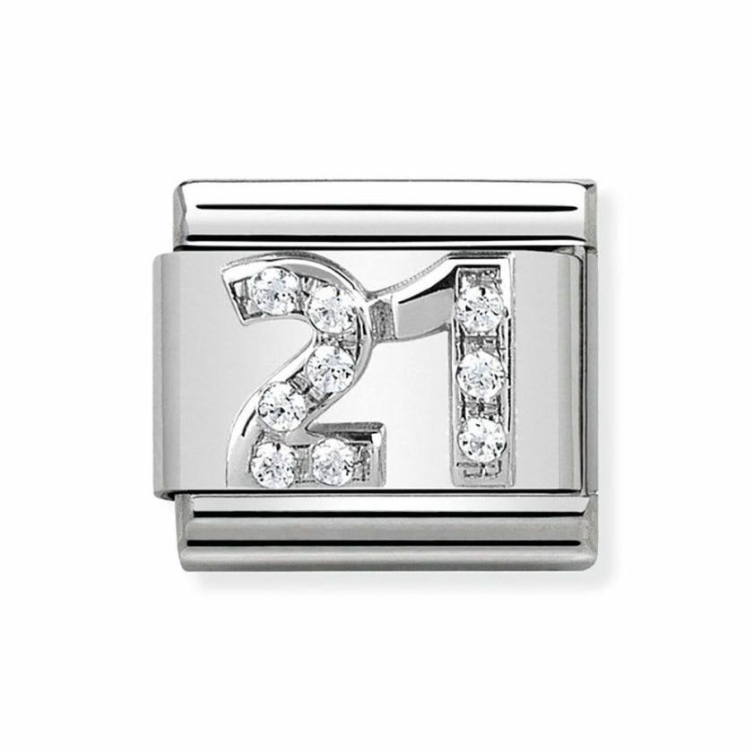 Beads & Charms | Womens CLASSIC Silvershine Sparkly Number ’21’ Charm Beads & Charms Beads & Charms