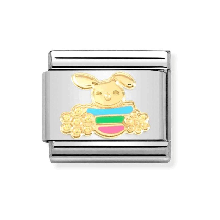 Beads & Charms | CLASSIC Gold Easter Rabbit With Flowers Charm Beads & Charms Beads & Charms