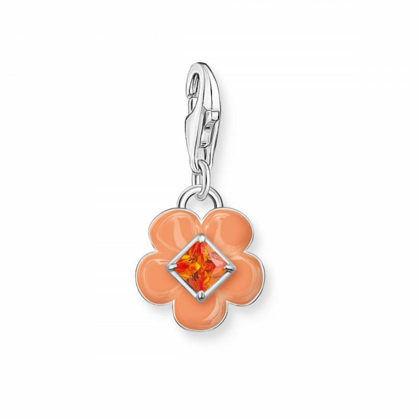 Beads & Charms | Womens Stone Set Orange Enamel Flower Charm Beads & Charms Beads & Charms