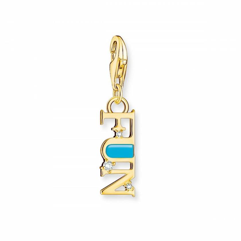 Beads & Charms | Womens Yellow Gold Plated Blue Enamel ‘Fun’ Charm Beads & Charms Beads & Charms